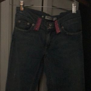 Allen b pink rhinestone jeans size 26